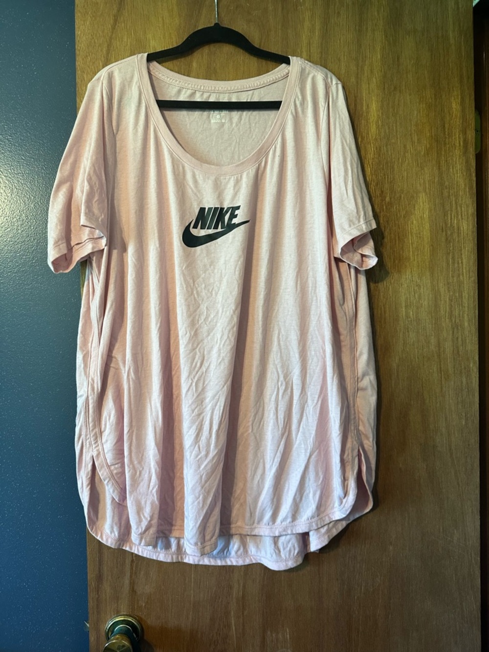 Nike Women's Light Pink Scoop Neck Logo Tee